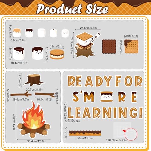 Image of Camping Bulletin Board Decorations Set, Marshmallow S'More Theme Back to School Bulletin Board Decorations Campfire Name Tags Classroom Decorations Paper Cutouts for School Classroom Home Wall Decor