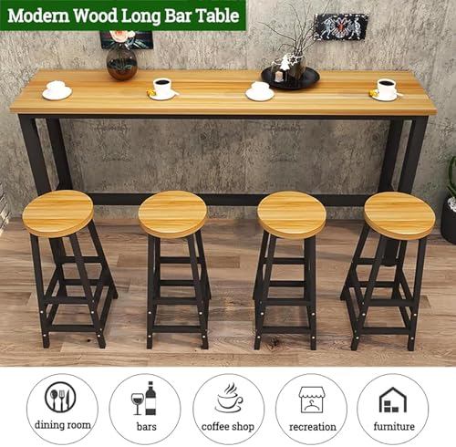 Table de bar en bois jaune moderne 39,4 pouces pour petit espace