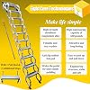 Narrow Wall Mounted Loft Wall Stairs White Pull Down Ladder System 10 Steps Al-Mg Folding Attic Extension Ladder 8.2 FT Height Telescopic Fold Stair with 2 Spare Steps 5.51x21.26 in