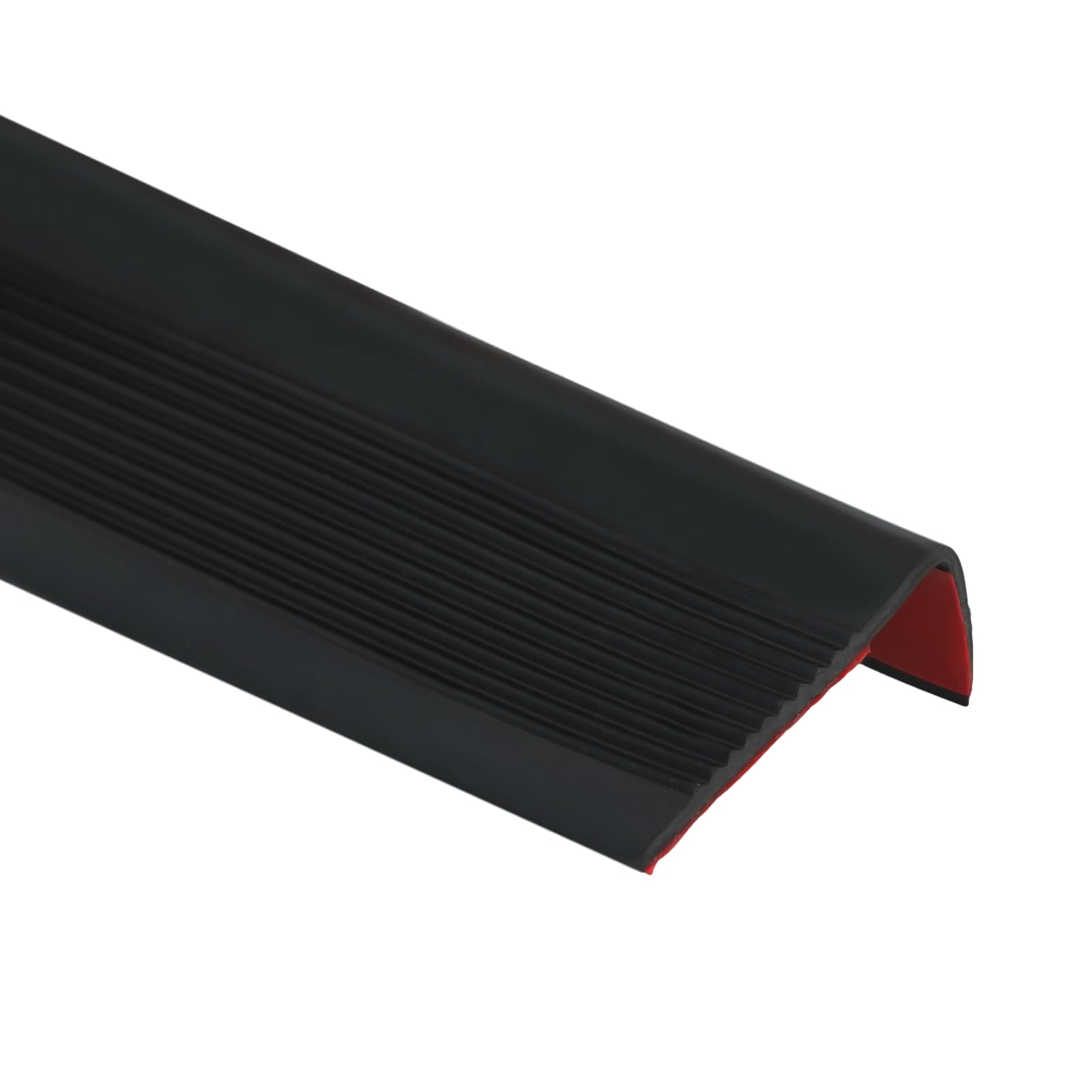 Inscrip Stair Anti-Slip Nosing, Self-Adhesive Vinyl Edging Strip, Flexible PVC Rubber Treads Edge Trim, L-Shape Peel and Stick Stair Edge Trim Protector, Stair Treads Trim for Floors (Black, 5M)