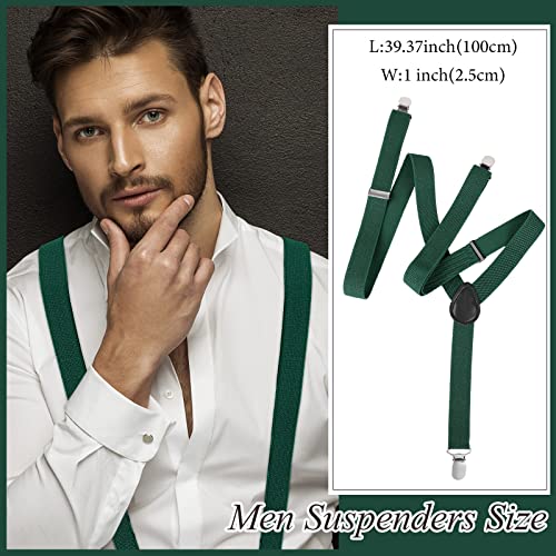 Image of Handepo 9 Pieces Y Back Style Unisex Suspenders Adjustable Elastic Suspenders for Men Women Rainbow braces with Clip for Pants