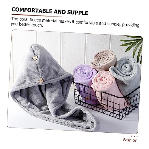 Didiseaon 8 Peças Chapéu De Lã Coral Para Cabelos Secos Toalha De Cabelo Para Tomar Banho