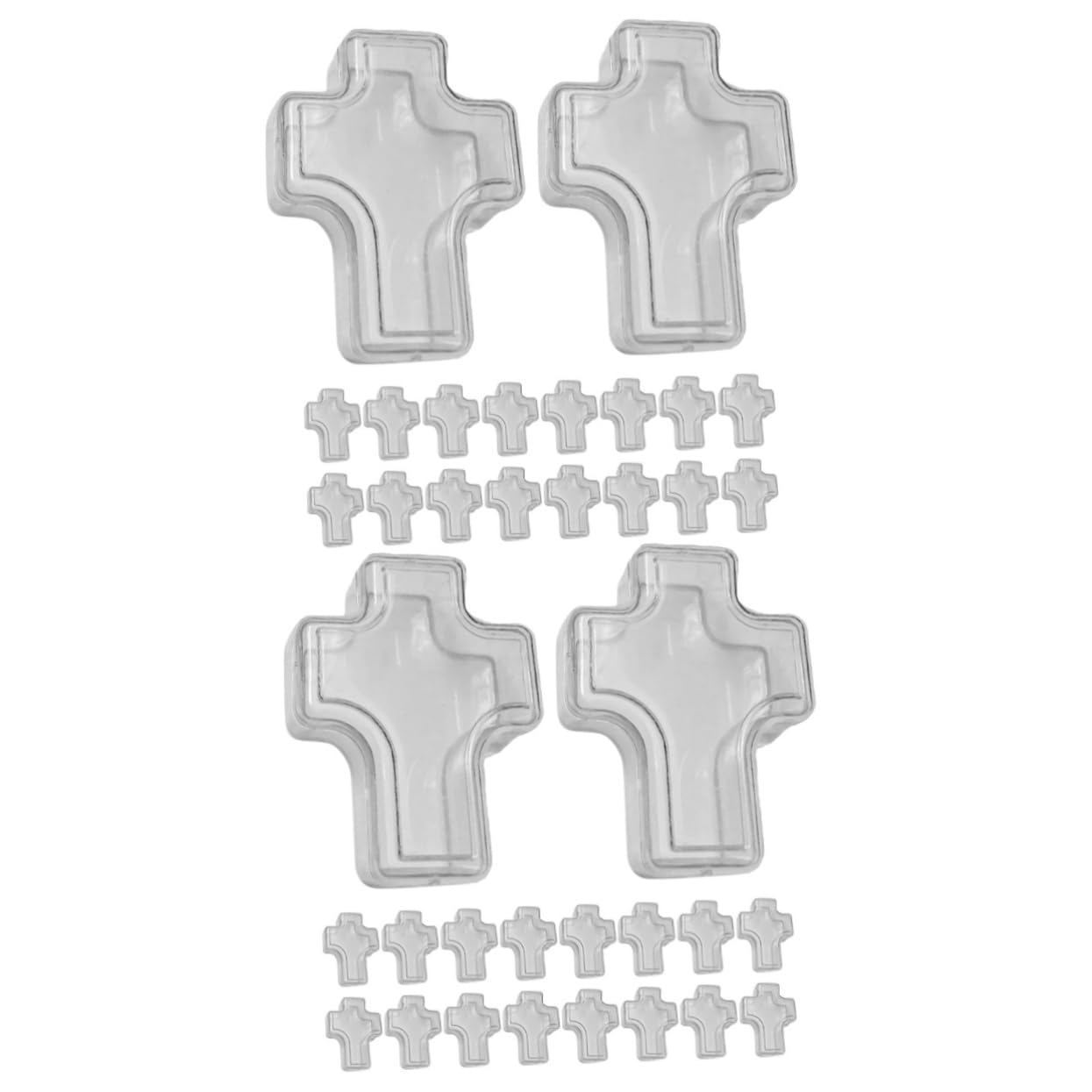 FONDOTIN 40 Pcs Cross Storage Box Clear Cross Container First Communion Favor Boxes Cross Shaped Ring Holder Religious Container Candy Boxes Jewellery Jewelry Earring Storage Case Plastic