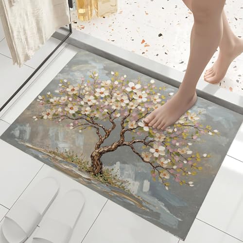 Tapis cuisine devant évier lavable et imprimé paysage d'arbres - 5