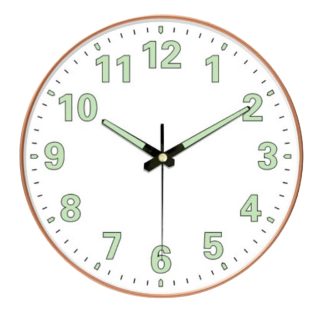 M.T.BROTHERS 12-Inch Radium Glow in The Night Silent Wall Clock- Modern Battery-Operated Non-Ticking Night Light Clock with Large, Easy-to-Read Numbers for Home (Radium White Round) (B0DHLFGSWM) Amazon Price History, Amazon Price Tracker