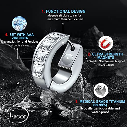 JEROOT Titanium Magnetic Earrings for Women, Pure Titanium Earrings for Sensitive Ears, 1 Pair Women's Ear Studs for Jewelry Gift2