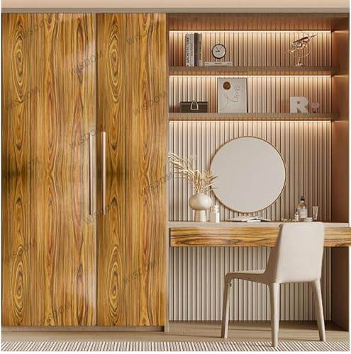 Image of WISDOM Wood Grain Contact Paper Peel and Stick Wallpaper Self Adhesive Wall Paper for Countertop Drawer Shelf Liner Cabinet Furniture (Sparkal Wooden, 24x200 Inch)