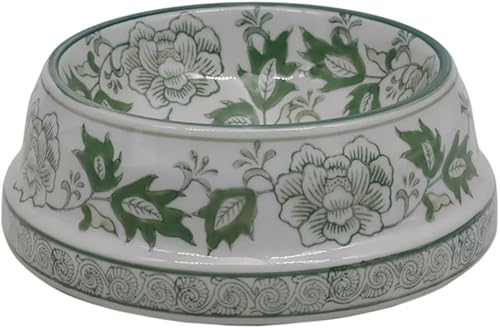 Miniatura 12 de Aimusego Plato chino de cerámica azul de 6.7 pulgadas para alimentos y agua para perros pequeños y medianos/gatos, tazón antideslizante de porcelana