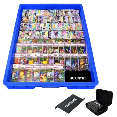 24 Pack Modular Trading Card Risers for Display Cases with Protective Carry Case Black Acrylic Trading Card Showcase Stands for Graded Trading Cards PSA BGS Singles Cardshow & Collectors