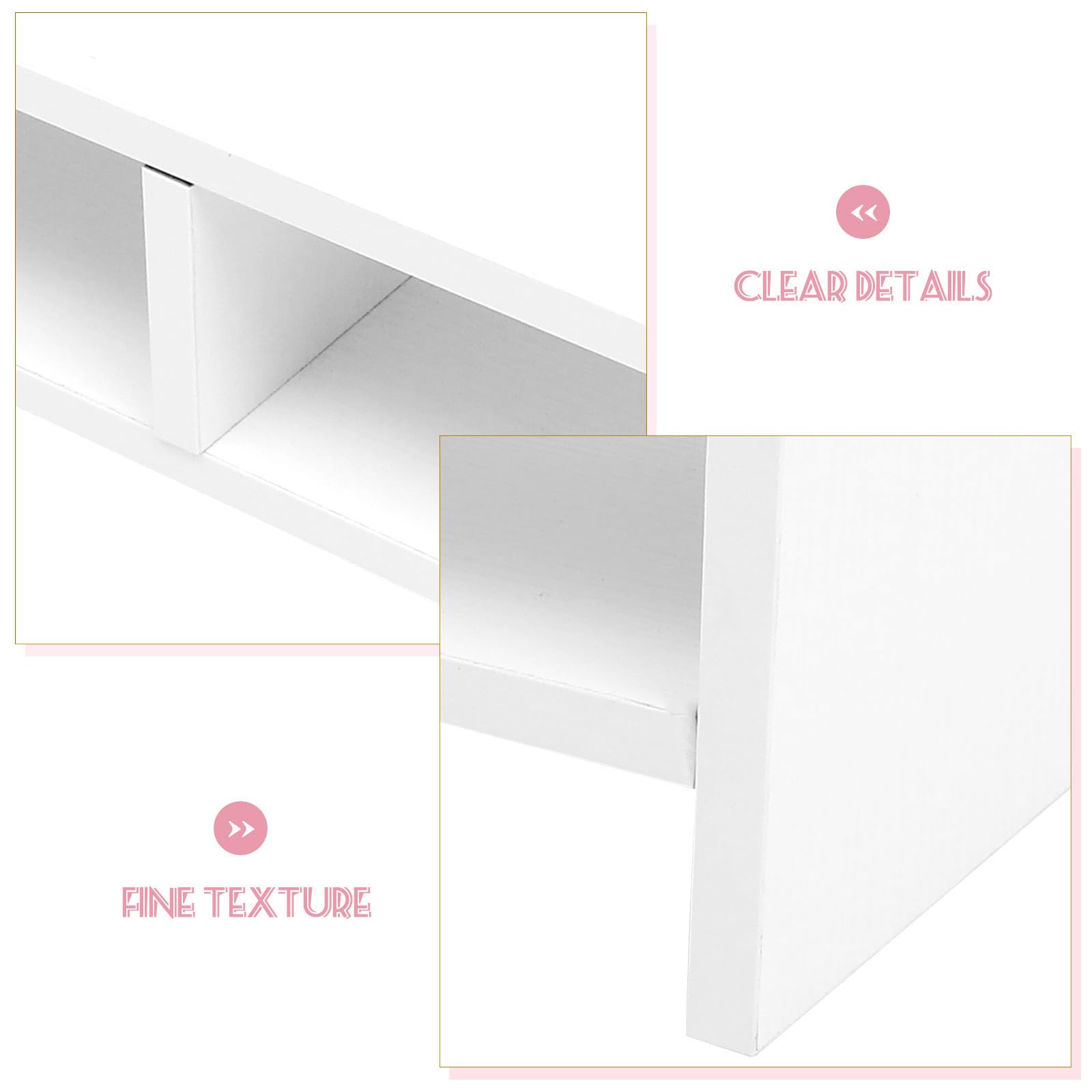 Hemobllo Supporto per Monitor da Scrivania in Legno Doppio Ripiano, Rialzo Organizzatore per Ufficio, Massimizza Spazio e Ordine sulla Scrivania