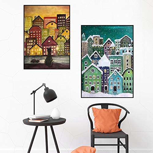 Paysage urbain abstrait toile moderne pour une décoration de salon tendance