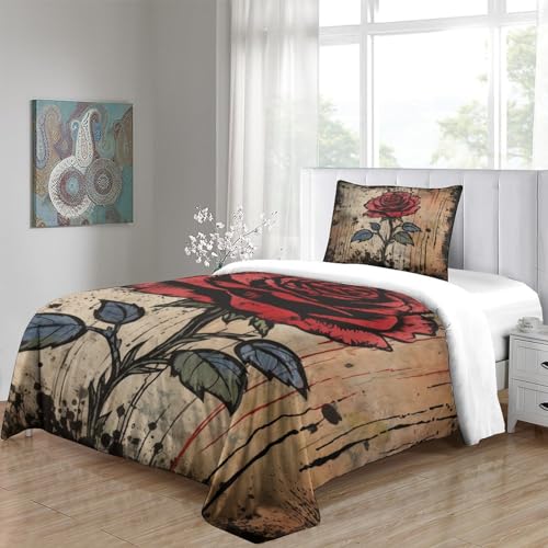 Housse de couette fermeture à glissière pour lit simple 135x200cm