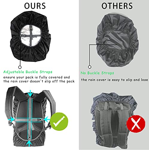 GUKOY Rain Cover for Backpacks with Reflective Strips (16-70L), Waterproof Backpack Update Adjustable Non-Slip Cross Straps, Rainproof Snowproof Dustproof Anti-Frost Covers - Image 4
