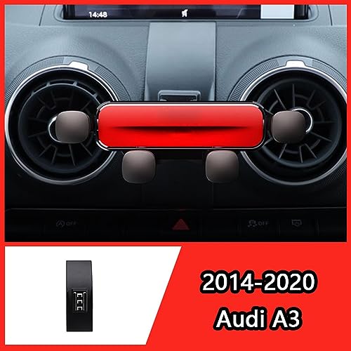 Support de téléphone Audi A3 2014-2020 rouge réglable et rotatif