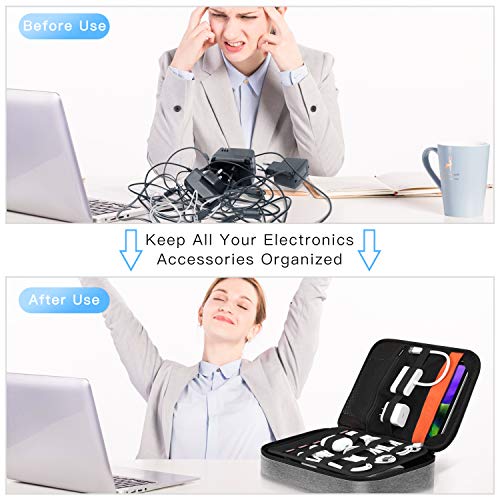 Electronic Organizer Bag, Finpac Portable Accessories Storage For Cable/Cord/Charger/Phone/Usb/Sd Card, Portfolio Tablet Sleeve Carrying Case For Ipad Pro 11 In/10.2" New Ipad/10.5" Ipad Air/9.7" Ipad #TOP4