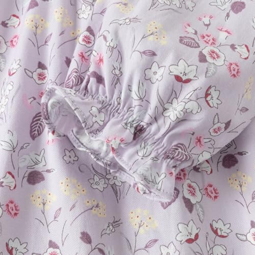 DAVE & BELLA Baby Girl Dress Long Sleeve Floral Toddler Girls Smocked Sundress Cotton Playwear Vintage Princess Dress3