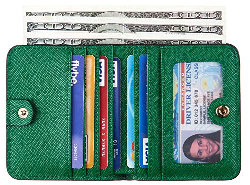 Toughergun Womens Rfid Blocking Small Compact Bifold Leather Pocket Wallet Ladies Mini Purse With Id Window (Ch Green) #TOP1