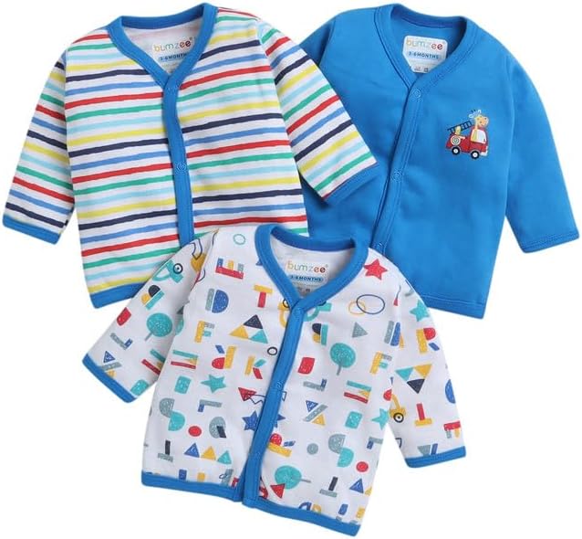 BUMZEE Boy's Cotton Regular Fit Full Sleeves Jablas Pack of 3 (Peb8795)