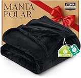 Utopia Bedding Manta Polar. Manta Ligera para La Cama, Negro]