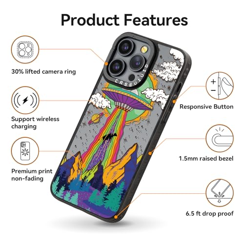 Coque iPhone 12 Pro Max protectrice contre les chocs - Design OVNI noir robuste et durable - 5