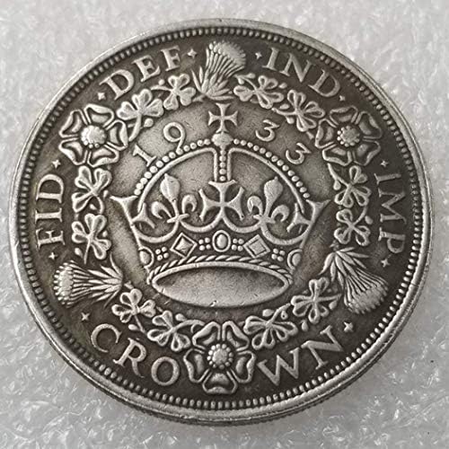 YunBest 1933 Antique United Kingdom Old Coins - Great British UK Coin- British Shilling Old Coin - Commemorative Coins-Discover History Coins +KaiKBax Bag