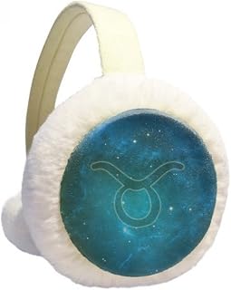 Starry Night Taurus Zodiac Constellation Winter Ear Warmer Cable Knit Furry Fleece Earmuff Outdoor