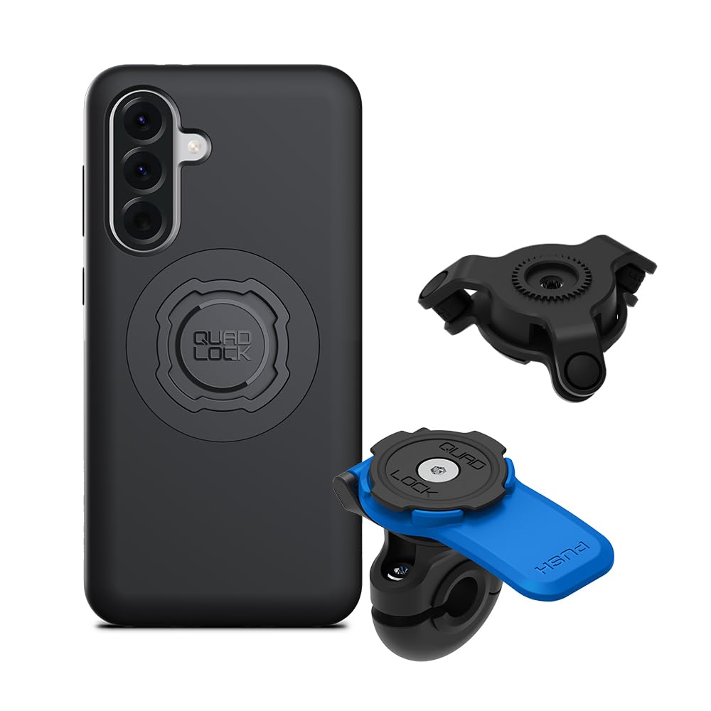 Quad Lock Support Téléphone pour Rétroviseur de Moto avec Amortisseur de Vibrations et Coque MAG pour Galaxy A36