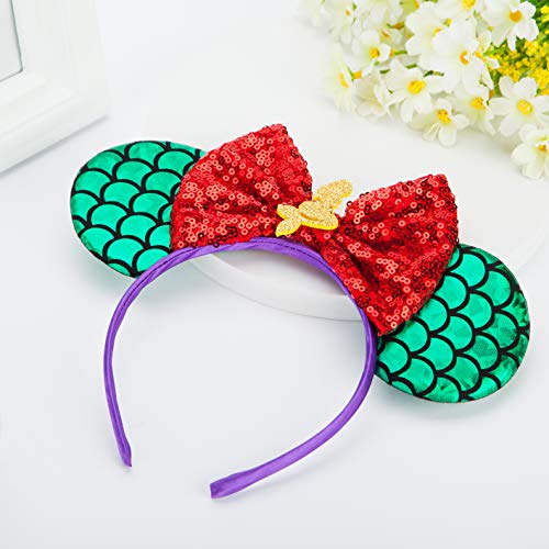 Image of FANYITY Mouse Ears, Sequin Mouse Ears Headband for Boys Girls Women Halloween Birthday Party