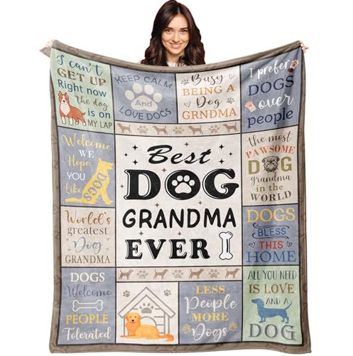 XALAZY Dog Grandma Gifts Blanket 50X60 Dog Lovers Gifts for Women Gifts for Dogs Best Dog Gifts