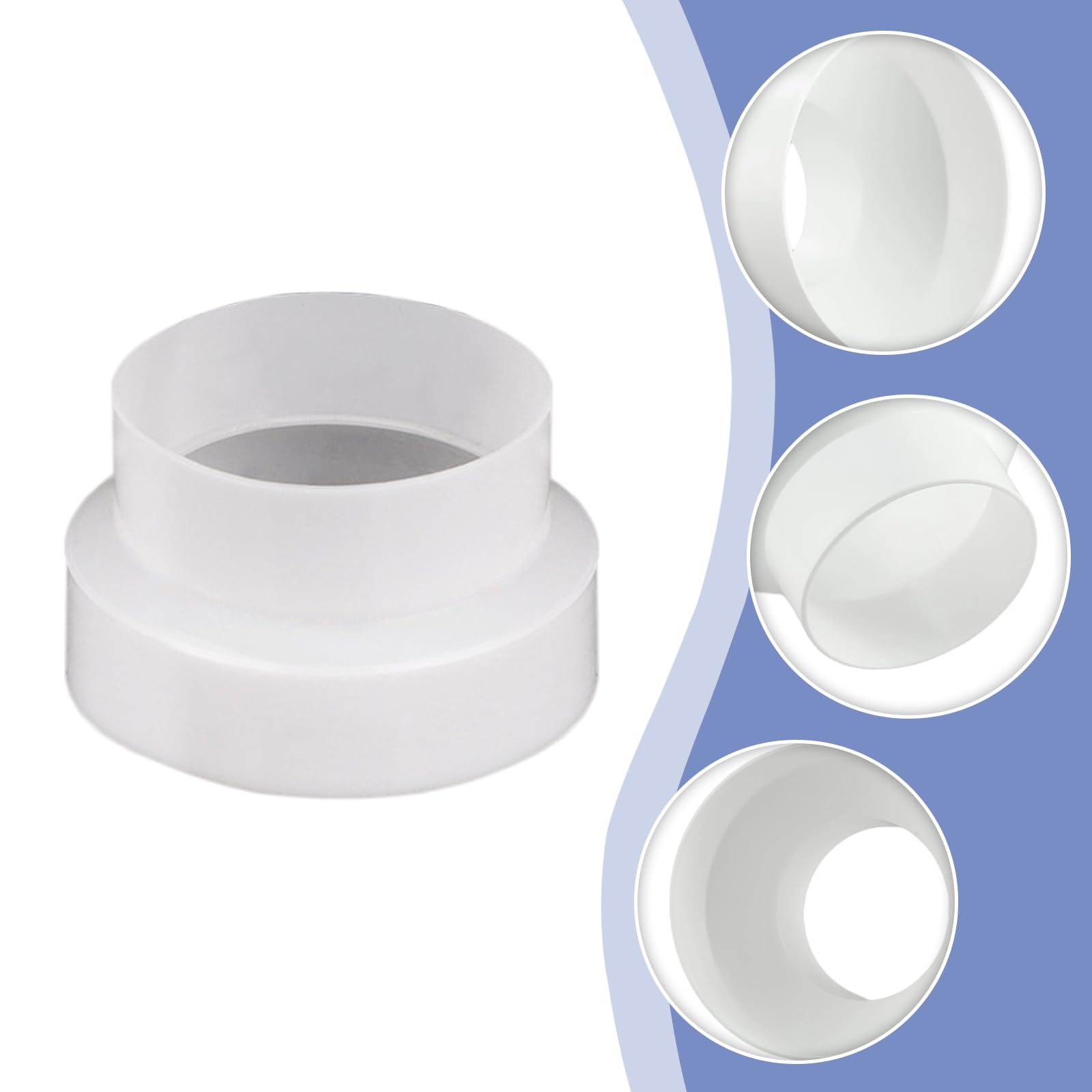 ALI2 Riduttore per sistema di ventilazione, tubo rotondo, ventilazione, condotto di ventilazione, riduttore, adattatore per cappa da 80 mm a 100 mm