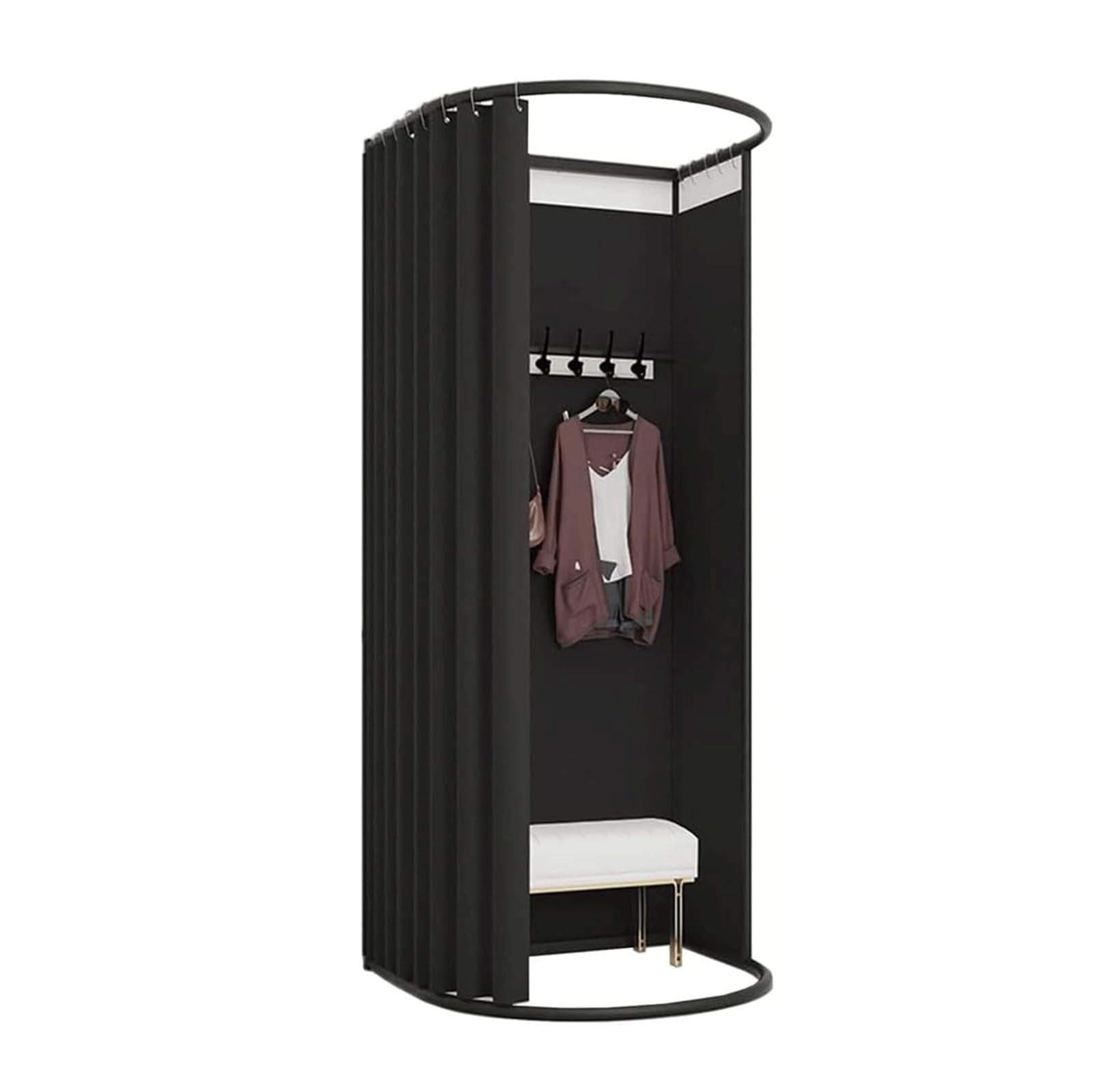 Vestiaire cabine d'essayage portable avec rideau d'ombrage et crochet