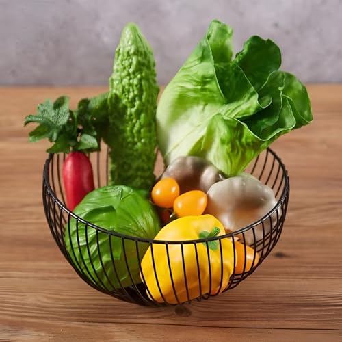 GWEOBZ Tigela de frutas de bancada, cesta de arame para frutas, pães, legumes, fruteira de metal par
