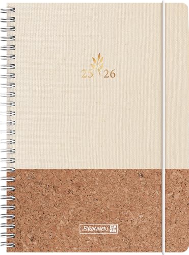 BRUNNEN Schülerkalender (2025/2026) 'Naturality', 2 Seiten = 1 Woche, A5, 208 Seiten, Textil-Einband