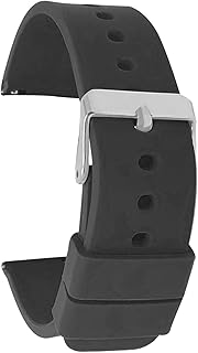 Bandini Silicone Quick Release Soft Rubber Watch Band for Classic and Smart Watch Bands - Waterproof Sports Strap - Black / 14mm