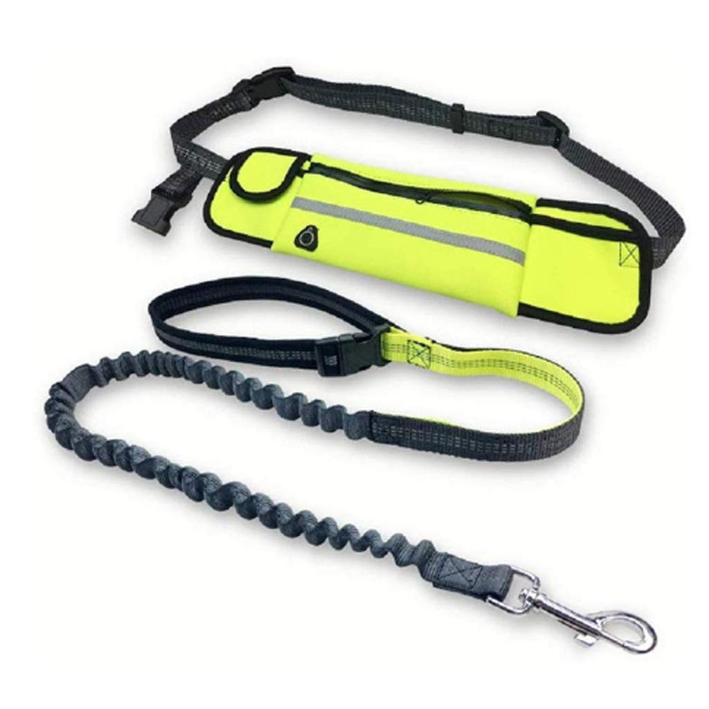 Langlebige, freihändige Bungee-Leine, reflektierender, Verstellbarer Hüftgurt mit Tasche, mit Haustierleine, geeignet for mittelgroße und große Haustiere einfach und bequem
