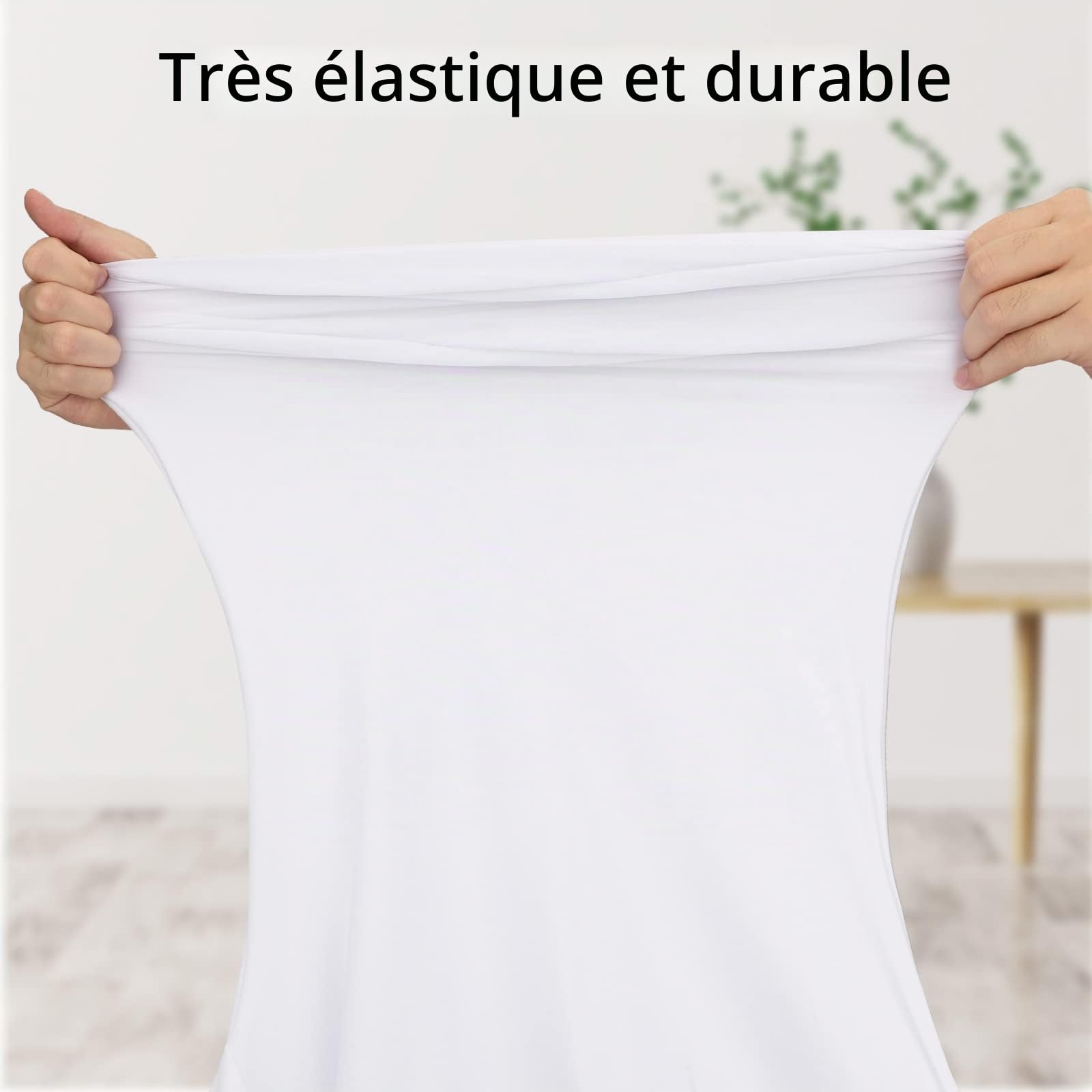 Lot de 10 Housses de Chaise en Élasthanne Extensible – Lavables et Universelles – Housses de Chaise Stretch pour Mariage, Fête et Banquet (Blanc)