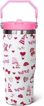 Love Tumbler 30 oz Flip Tumbler with Lid and Straw, Valentines Day Coffee Travel Mug Cup, Valentines Gifts for Women, Stuff Decor Accessories