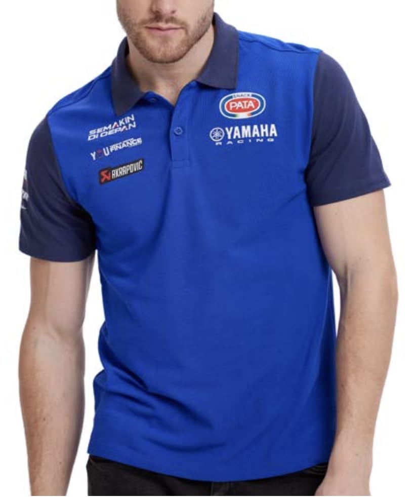 Yamaha Racing Pata Polo Shirt des Yamaha WSBK Teams (DE/NL/SE/PL, Alphanumerisch, XL, Regular, Regular, blau)