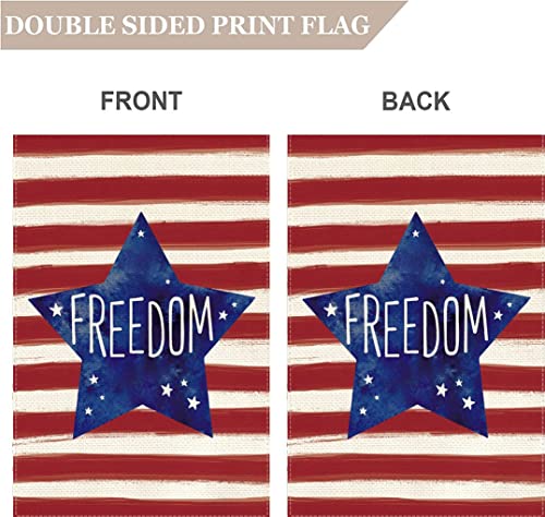 Eiazuiks 4Th Of July Patrioctic American Garden Flag Floral Spring Double Sided Vertical Rustic Farmhouse Yard Seasonal Holiday Outdoor Decor 12×18 Inch Ef056 #TOP4