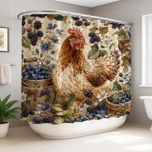 Rideau de douche extra large en polyester de qualité supérieure motif rustique