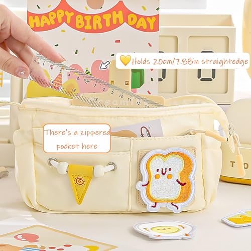Image of KEYDUACU High Capacity Pencil Case - Large Portable Pen Bag Organizer with Easy Grip Handle & Loop, Includes Funny & Cute Journaling Supplies(Magic kitchen)