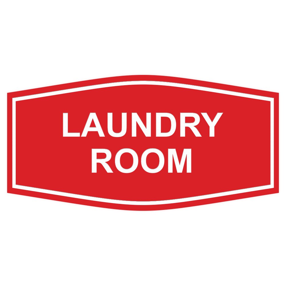 Fancy Laundry Room Sign (Red) - Medium 1 Pack