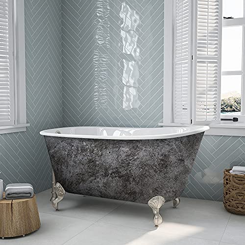 Cambridge Plumbing Scorched Platinum 54-Inch Swedish Clawfoot Tub With Brushed Nickel Feet #TOP4
