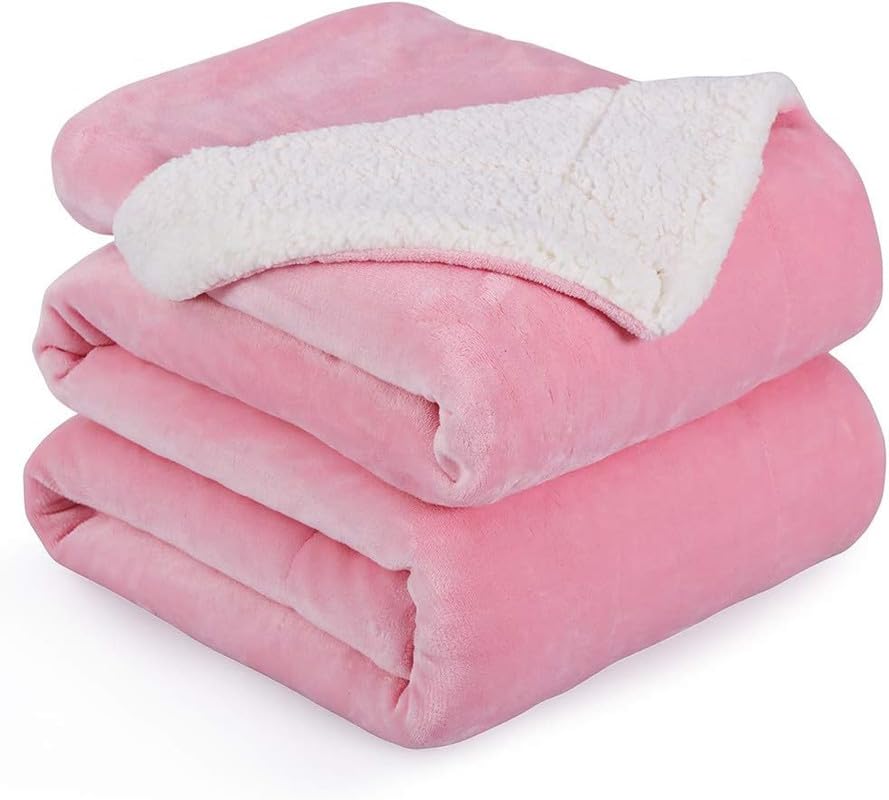 BSB HOME Luxury Rabbit Faux Fur Blanket | 500 GSM Super Soft, Heavyweight, Fluffy Throw for Bed & Couch | Elegant & Warm Winter Hot Blanket (Size - 230 x 240 cm, Colour - Blush Pink, Bag Packing) 2