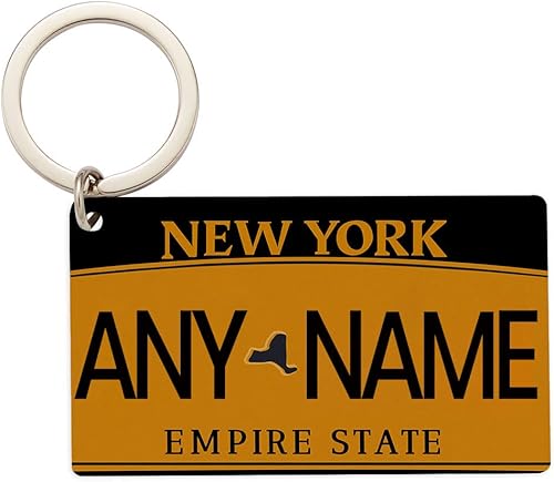 VEELU Custom Keychain Travel Souvenirs American License Plate Keyrings with Name Number Personalized