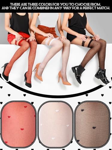 3 Pairs Lace Thigh High Stocking Fishnet Lace Top Bow Suspenders Hold up Sheer over Knee Stocking Women Sexy Tight3