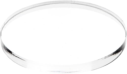 Miniatura 7 de Plymor Base redonda de acrílico transparente con borde estándar, 4 pulgadas de ancho x 4 pulgadas de profundidad x 0.375 pulgadas de alto, paquete