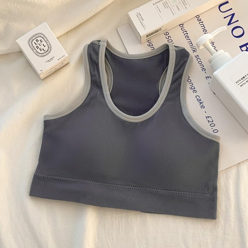 Image of Celary Girl's Sports Bra|Beginner Training Bra for Teens|Soft-Padded Wireless Seamless Crop Top|Teen Age Bra for Girls Age 12 to 17 Years|2 Piece Combo