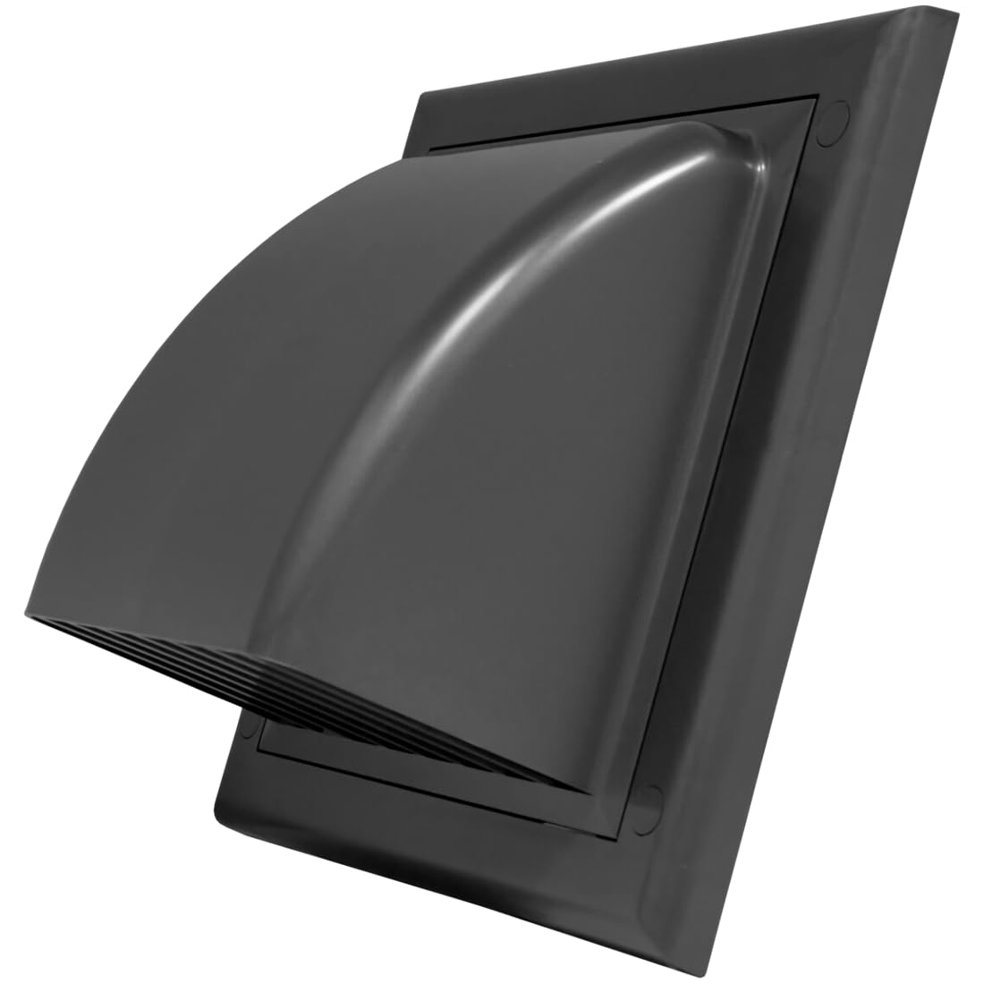 Soladirect Grey Gravity Flap For Ø 150 Mm / 6" Round Wall Outlet - Ventilation Duct Cover With Non-Return Shutters And Rear Spigot - Cowled Ducting Air Vent Grille