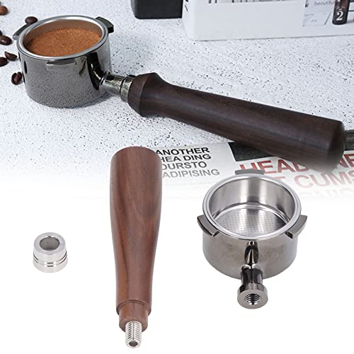 Psytfei 51Mm Reusable Zinc Alloy Coffee Filter With Wood Handle Bottomless Portafilter Bottomless Coffee Portafilter For Ecp3420 Coffee Machine #TOP2